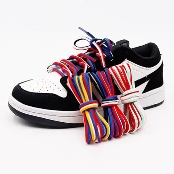 1 пара четырехцветных сшитых индивидуальных шнурков, круглые цветные шнурки Диаметром 6 мм, шнурки различных дополнительных размеров, бесплатная доставка