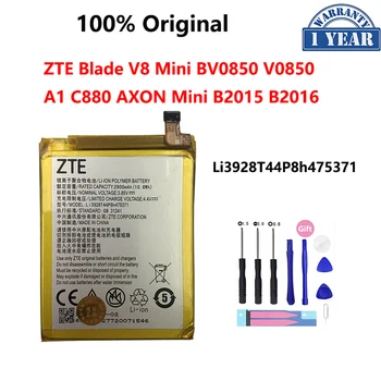 100% Оригинальный 2800 мАч Li3928T44P8h475371 Аккумулятор Для ZTE Blade V8 Mini V8mini BV0850 V0850 A1 C880 AXON Mini B2015 B2016 Bateria