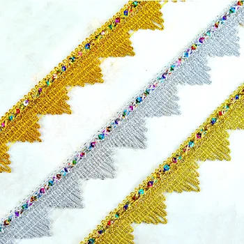 12 Ярдов Золотой плетеной ленты, кружевные аппликации, вязаные крючком планки, винтажные костюмы для косплея, лента для шитья одежды с аппликацией, 4 см