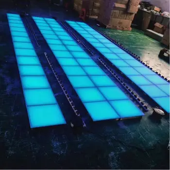 1шт игра dmx512 300 * 300 мм водонепроницаемый светодиодный подземный плиточный светильник открытый сад дорожный парк светодиодный напольный светильник сценическая напольная плитка знак
