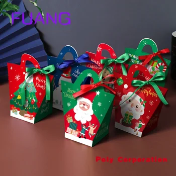 2021 оптовая продажа сладких коробок с лентой, изготовленная на заказ Большая складная бумажная рождественская упаковка Candy Eve для малого бизнеса