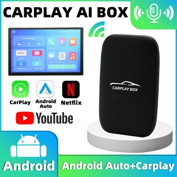 2023 НОВЫЙ Android Ai Box Беспроводной Blueooth CarPlay Адаптер Android auto Для Универсального автомобильного Мультимедийного Видеоплеера Netflix YouTube