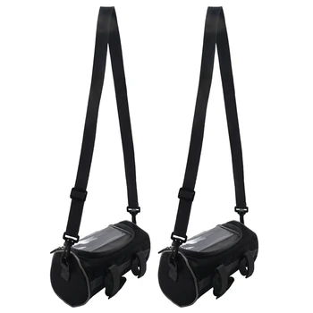 2X Уличная велосипедная сумка на руль, сумка для мобильного телефона с экраном для горного велосипеда, уличная многофункциональная сумка объемом 5 л (черная)