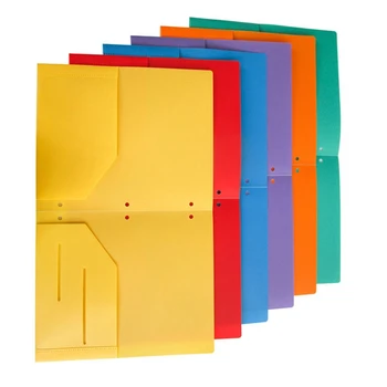 6 упаковок сверхпрочных пластиковых папок с двумя карманами, папок с карманами, папок для файлов, 6 цветов