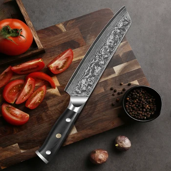 8-дюймовый поварской нож, 67 слоев дамасской стали, острый резак, ручка из стекловолокна G10, бытовой кухонный нож
