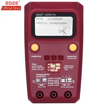 BSIDE ESR02PRO Цифровой транзистор SMD Компоненты Тестер Диод Триод Емкость Индуктивность Мультиметр Метр
