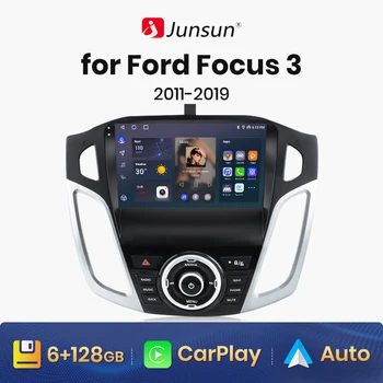 Junsun V1 AI Voice Wireless CarPlay Android Авторадио для Ford Focus 3 2011-2019 4G Автомобильный Мультимедийный GPS 2din автомагнитола