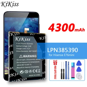 KiKiss Мощный Аккумулятор LPN 385390 LPN 385390 LPN 385390A 4300 мАч Для Hisense E76mini E76 mini Batteries + бесплатные инструменты