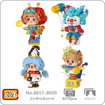 LOZ Парк развлечений, Цирковая вечеринка, Клоун, Джокер, Покер, Кукла с воздушным шаром, Мини-Алмазные блоки, Кирпичи, Строительная игрушка Для детей, Подарок без коробки