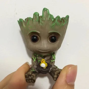Marvel Guardians of The Baby Groot Цветочный Горшок Galaxy Collection Игрушечные Мини-Подарки