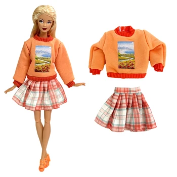 NK 1 комплект желтых нарядов, одежда принцессы, повседневная юбка для куклы Барби, одежда для кукол 1/6 BJD, аксессуары для кукол для девочек из кукольного дома BJD