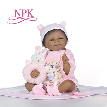 NPK реалистичные boneca reborn мягкие силиконовые настоящие силиконовые реалистичные куклы reborn baby черные bebe горячие игрушки Рождественский подарок для девочек