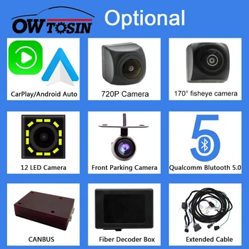 Owtosin Опционально За Дополнительную Плату Для Blutooth 5.0 USB CarPlay Android Авторасширяемый Кабель Фронтальная камера Fisheye Оптоволоконный Декодер Большая Часть Коробки