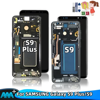 Super AMOLED ЖК-Дисплей Для samsung Galaxy S9 G960 G960F S9 Plus G965 G965F ЖК-дисплей С Сенсорным Экраном и Цифровым Преобразователем В Сборе Замена