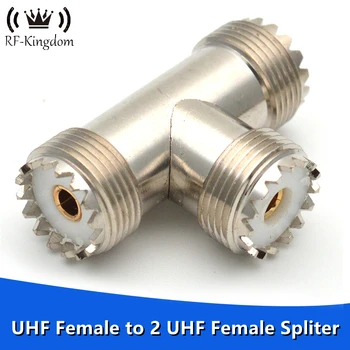 UHF Женский - 2 UHF женский адаптер SO239 радиочастотный разъем PL259 3-полосный Т-образный разветвитель