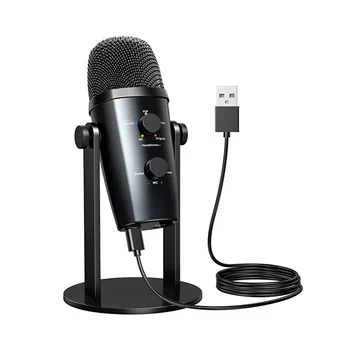 USB-микрофон, Конденсаторный Игровой Микрофон для ПК / PS4 /5 / Ноутбука /Телефона, 4 Режима звучания, Шумоподавление и Реверберация