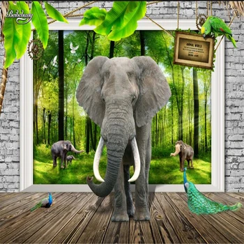 beibehang 3D стерео фрески в виде слона ТВ фон пользовательские большие фрески нетканые материалы супер зеленые обои papel de parede para quarto