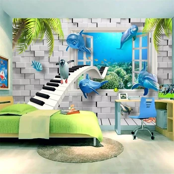 beibehang Пользовательские обои 3D HD Современный Творческий Подводный мир Детская комната 3D Фон Обои papel de parede 3d