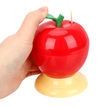 Автоматический держатель для зубочисток HOOMIN Тип пресса Фруктовая форма Яблока Коробка для зубочисток Пластиковая