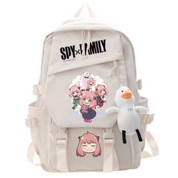 Аниме-шпион × СЕМЕЙНЫЙ нейлоновый рюкзак, школьный рюкзак с мультяшным принтом, рюкзак на молнии для подростков, повседневный рюкзак без ноутбука, подвеска