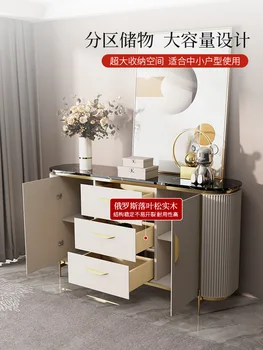 Буфет современный минималистичный светлый роскошный мраморный шкаф гостиная у стены украшение дома шкаф для хранения на крыльце