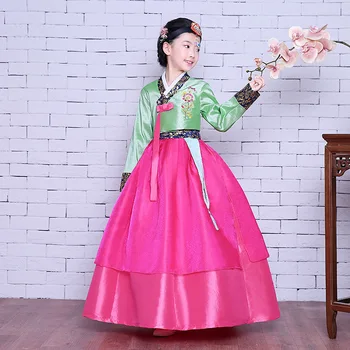 Высококачественный Детский Корейский Ханбок, Детское Праздничное Платье-Ханбок для Свадьбы, Корейское Традиционное платье для Девочек, Сценическое представление 89