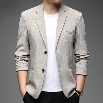 Высококачественный мужской блейзер корейской версии, трендовый Элегантный Модный деловой повседневный пиджак для вечеринки, шафер, джентльменский костюм, пиджак D82