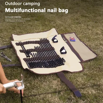 Гвоздь для палатки цилиндрического типа, набор инструментов для хранения и обустройства походной сумки, холщовая сумка для хранения