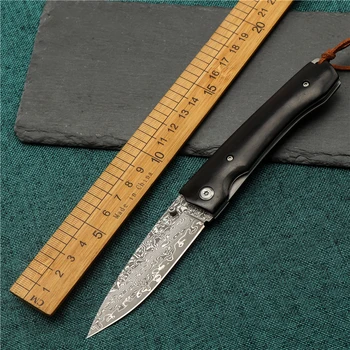 Дамасский складной нож со стальным сердечником VG10 для выживания в походе, охотничий нож Edge EDC, Инструмент для самообороны, Фруктовый нож