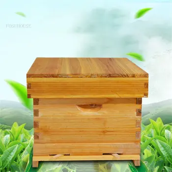 Деревянные Пчелиные Ульи Домашний Инструмент для пчеловодства Китайский Еловый Улей Ящик для пчел Оборудование для пчеловодства Водонепроницаемый Пчелиный Улей Принадлежности для пчеловода