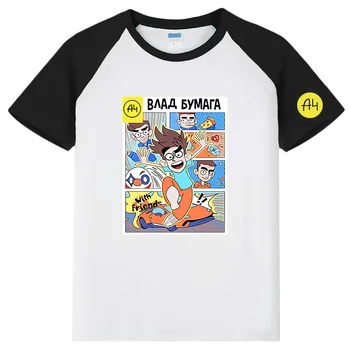 Детская футболка A4 Lamba Clothes из 100% хлопка Влад Бумага Футболки формата А4, футболки с коротким рукавом для мальчиков и девочек, повседневные футболки формата А4, топы