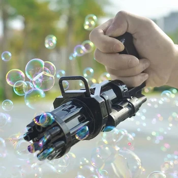 Детские Автоматические игрушки для мыльных пузырей Gatling, Летняя Машина для мыльных пузырей с мыльной водой, Электрическая Машина для мыльных пузырей Для детских подарочных игрушек
