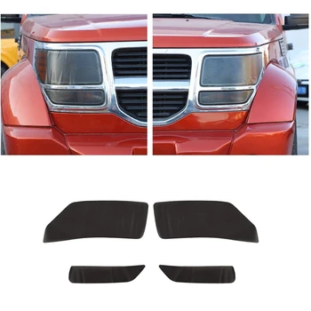 Для головного света Dodge Nitro 2007-2012 годов выпуска, наклейка с тонирующей пленкой, защитные дымчатые накладки, аксессуары, дымчато-черный цвет