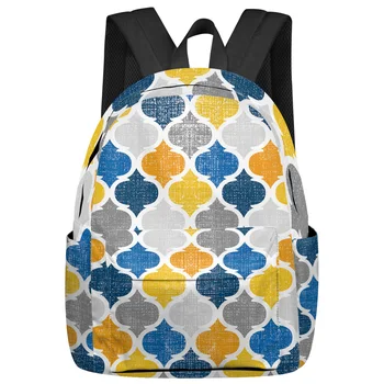 Желтые геометрические рюкзаки в марокканском стиле Ретро Feminina, подростковые студенческие школьные сумки, Рюкзак для ноутбука, Мужские, женские, дорожные Mochila