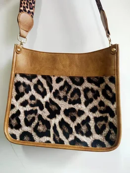 Женские сумки 2023 Новые женские сумки-мессенджеры с леопардовым принтом, сумки через плечо, высококачественные сумки через плечо в стиле ретро из искусственной кожи
