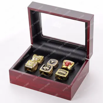 Комплект деревянной коробки предыдущем чемпионате кольцо Европейский и американский популярный орнамент мужские кольца