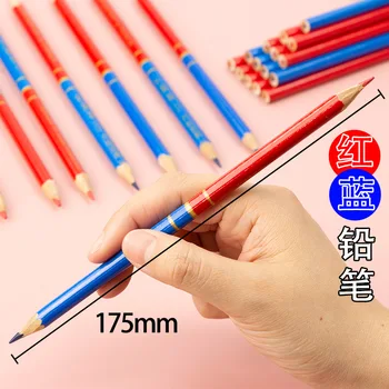 Красный и синий карандаш, медицинский стираемый рисунок, двусторонний штриховой рисунок, деревообрабатывающий карандаш специальной высокой твердости красного цвета