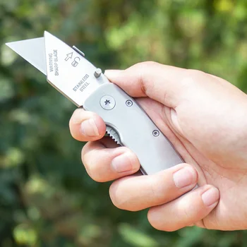 Мини Многофункциональный Складной Нож Портативный Резак для бумаги Из Нержавеющей Стали DIY Канцелярский Нож для резки ящиков Инструменты для кемпинга