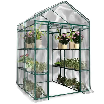 Многоярусная мини-теплица для бытовых растений из ПВХ, водонепроницаемые растения с защитой от ультрафиолета, цветы (без железной подставки)