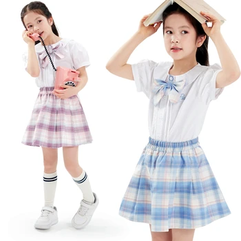 Модный костюм Jk для девочек Барби, летняя рубашка с коротким рукавом и юбкой в стиле аниме 