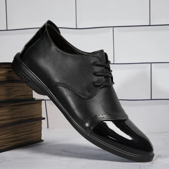 Мужская обувь 2022, модная Весенне-осенняя офисная обувь для отдыха, мужская обувь, Роскошные Мужские повседневные туфли-оксфорды из натуральной кожи, Большие размеры