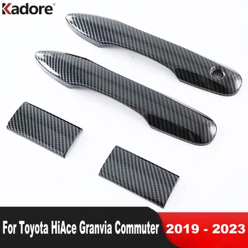 Накладка На Боковые Дверные Ручки Toyota HiAce Granvia Commuter 2019 2020 2021 2022 2023 Карбоновый Автомобильный Молдинг Внешние Аксессуары