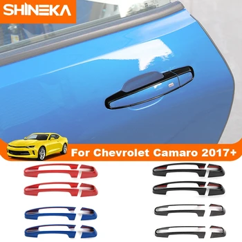 Наклейки для отделки дверных ручек автомобиля SHINEKA для Chevrolet Camaro 2017 2018 2019 2020 2021 Внешние Аксессуары