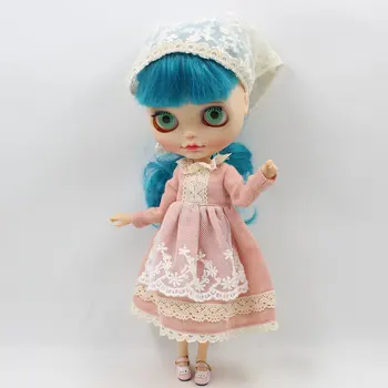 Наряд для куклы Блит, кружевное розовое платье с резинкой для волос на теле, элегантный костюм для 1/6 bjd icy dbs