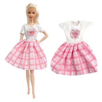 Новинка, 1 шт., модное розовое платье для куклы 1/6, повседневная одежда, милая юбка, современная одежда для куклы Барби, аксессуары, игрушки