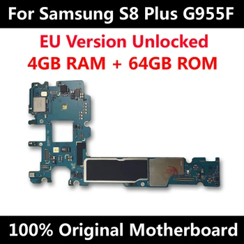 Оригинальная Материнская Плата Для Samsung Galaxy S8 Plus G955F 64GB MainBoard Разблокирована Чипами IMEI Android OS Logic Board Версии EU