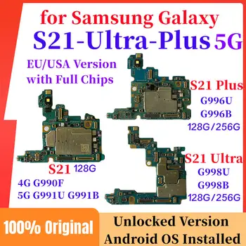 Оригинальная Разблокированная Материнская Плата для Samsung Galaxy S21 5G G991U G991B 4G G990F S21 Ultra G998U G998B Plus G996B G996U Логическая Плата