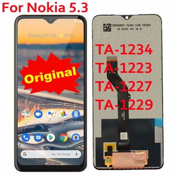 Оригинальный ЖК-дисплей Для Nokia 5.3 TA-1234 TA-1223 TA-1227 TA-1229 Дисплей Сенсорная панель Экран Дигитайзер в сборе с Заменой рамки