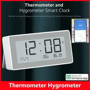 Оригинальный Термометр MiaoMiaoCe Датчик температуры и влажности Smart E-Link INK ЖК-Экран BT4.0 Цифровые часы Влагомер В наличии
