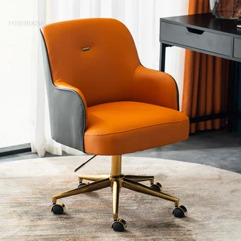 Офисные стулья Nordic, вращающееся кресло с одним подъемником, Современное компьютерное кресло с мягкой подушкой, домашнее кресло со спинкой, Игровое кресло, Офисная мебель